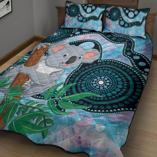 Australia Opal Koala Quilt Bed Set Aussie Aboriginal Art