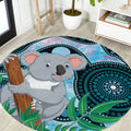 Australia Opal Koala Round Carpet Aussie Aboriginal Art