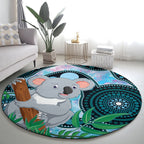 Australia Opal Koala Round Carpet Aussie Aboriginal Art