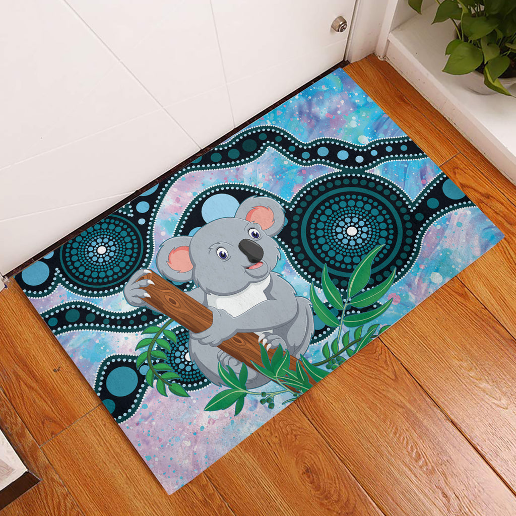 Australia Opal Koala Rubber Doormat Aussie Aboriginal Art