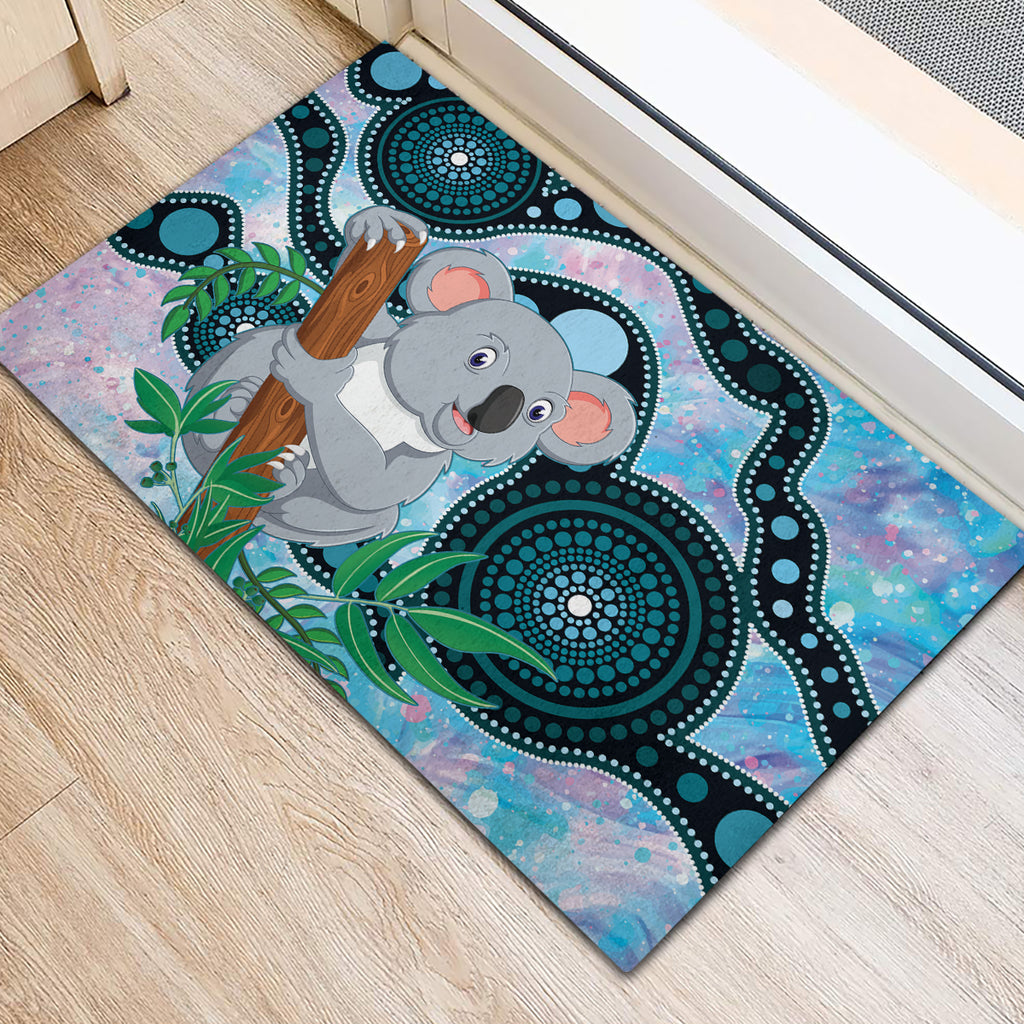 Australia Opal Koala Rubber Doormat Aussie Aboriginal Art