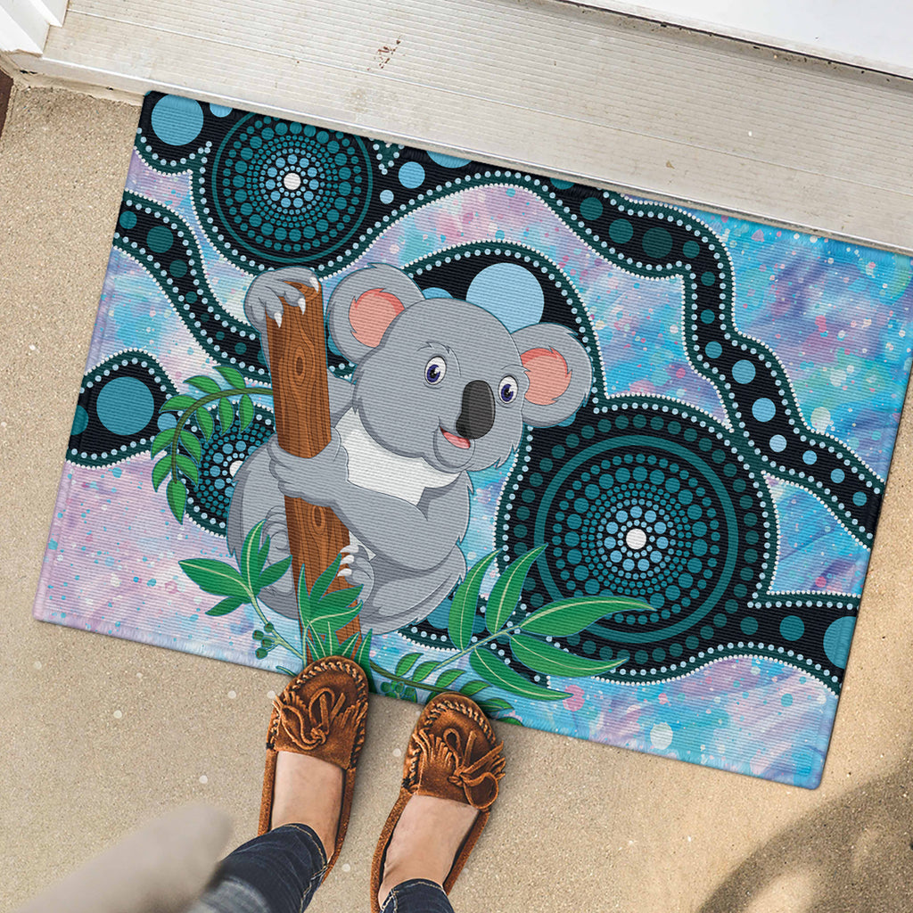 Australia Opal Koala Rubber Doormat Aussie Aboriginal Art