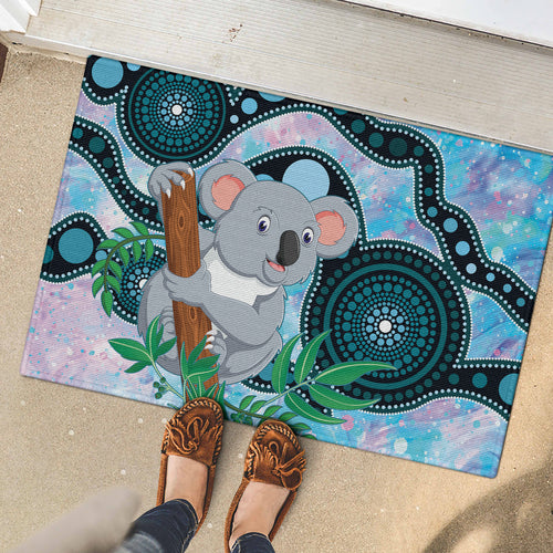 Australia Opal Koala Rubber Doormat Aussie Aboriginal Art