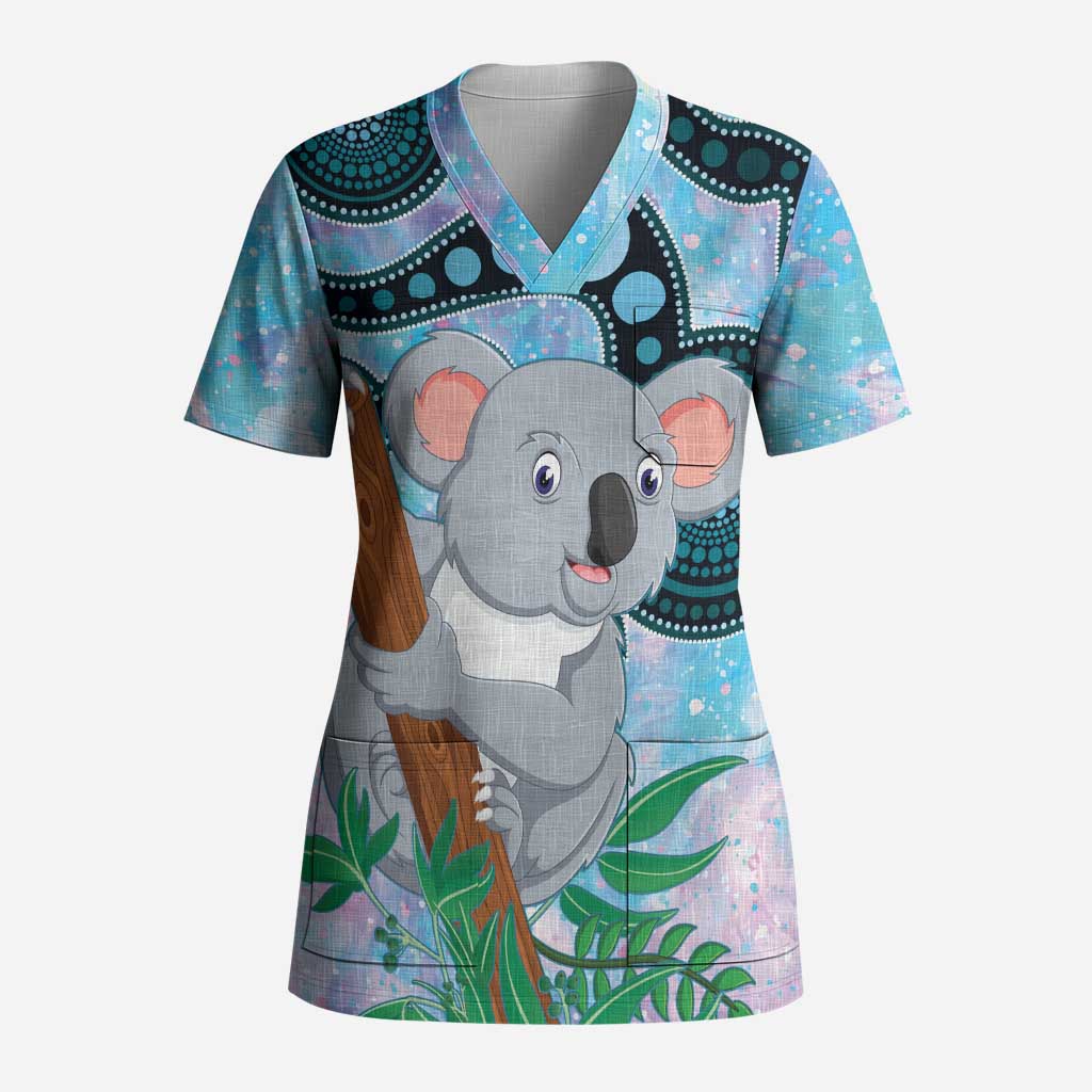 Australia Opal Koala Scrub Top Aussie Aboriginal Art - Aussie Hoodie
