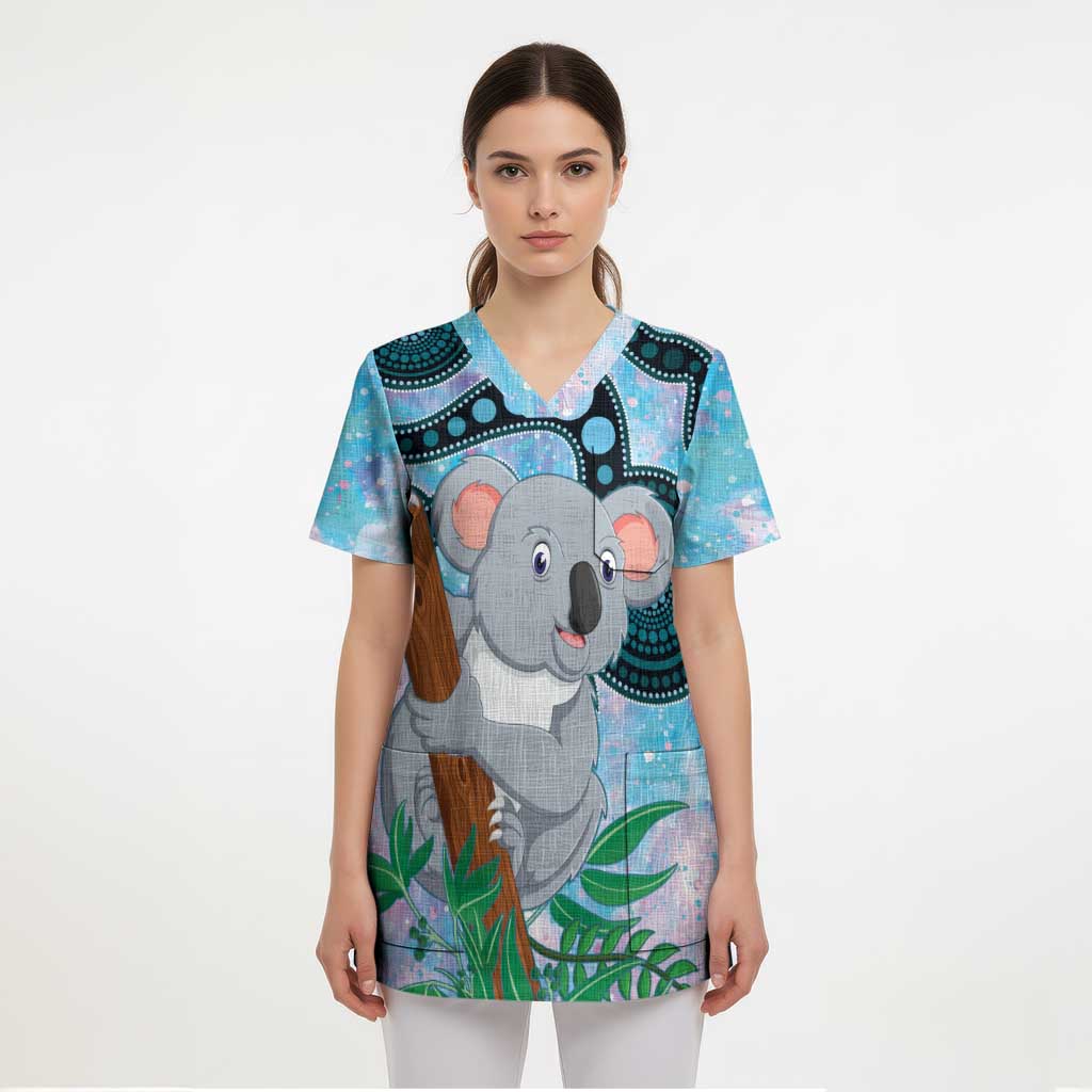 Australia Opal Koala Scrub Top Aussie Aboriginal Art - Aussie Hoodie