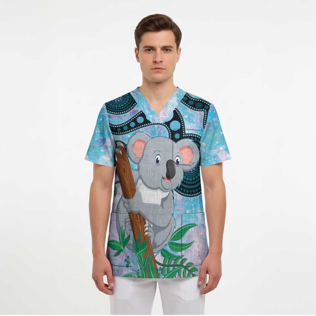 Australia Opal Koala Scrub Top Aussie Aboriginal Art - Aussie Hoodie