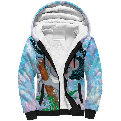 Australia Opal Koala Sherpa Hoodie Aussie Aboriginal Art