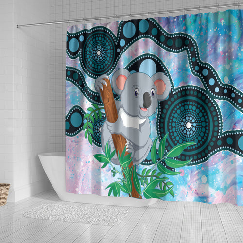 Australia Opal Koala Shower Curtain Aussie Aboriginal Art