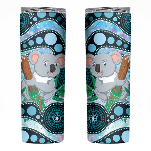 Australia Opal Koala Skinny Tumbler Aussie Aboriginal Art
