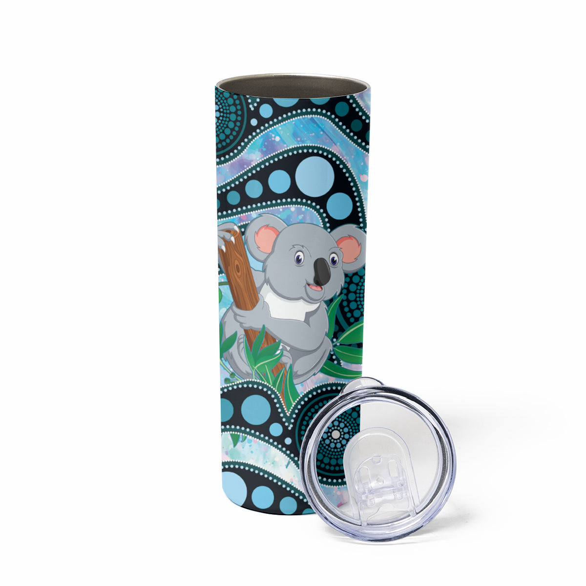 Australia Opal Koala Skinny Tumbler Aussie Aboriginal Art