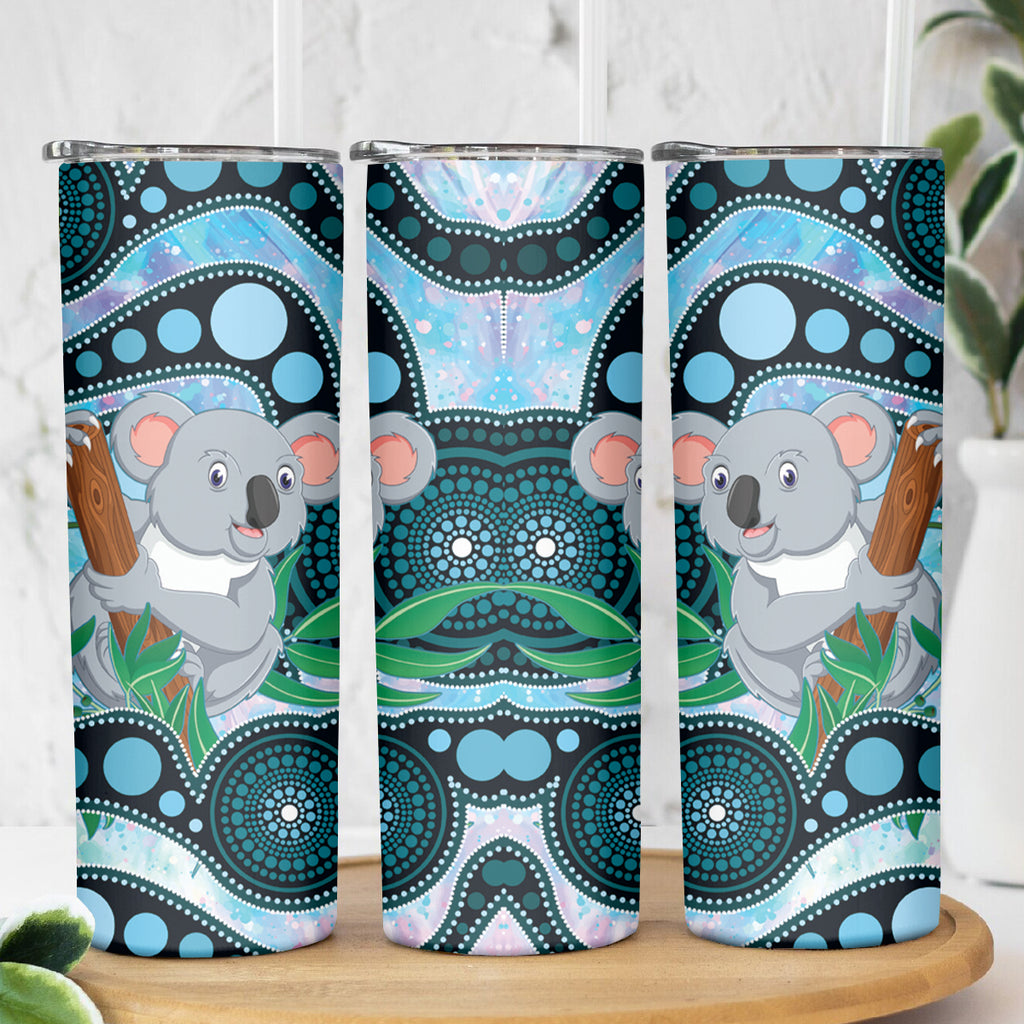 Australia Opal Koala Skinny Tumbler Aussie Aboriginal Art