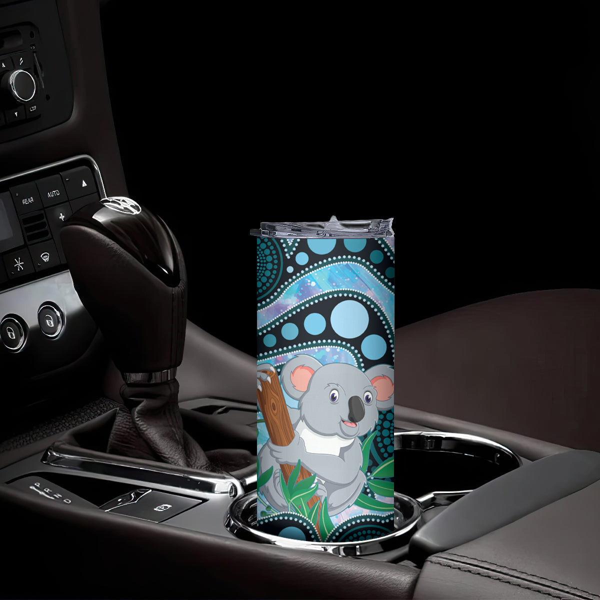 Australia Opal Koala Skinny Tumbler Aussie Aboriginal Art