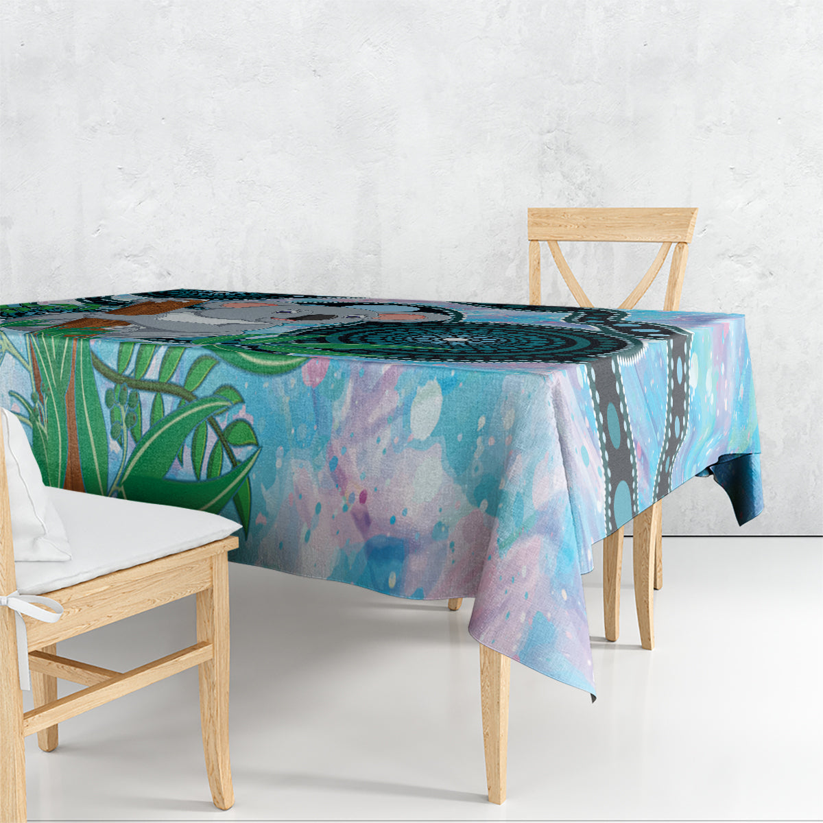 Australia Opal Koala Tablecloth Aussie Aboriginal Art