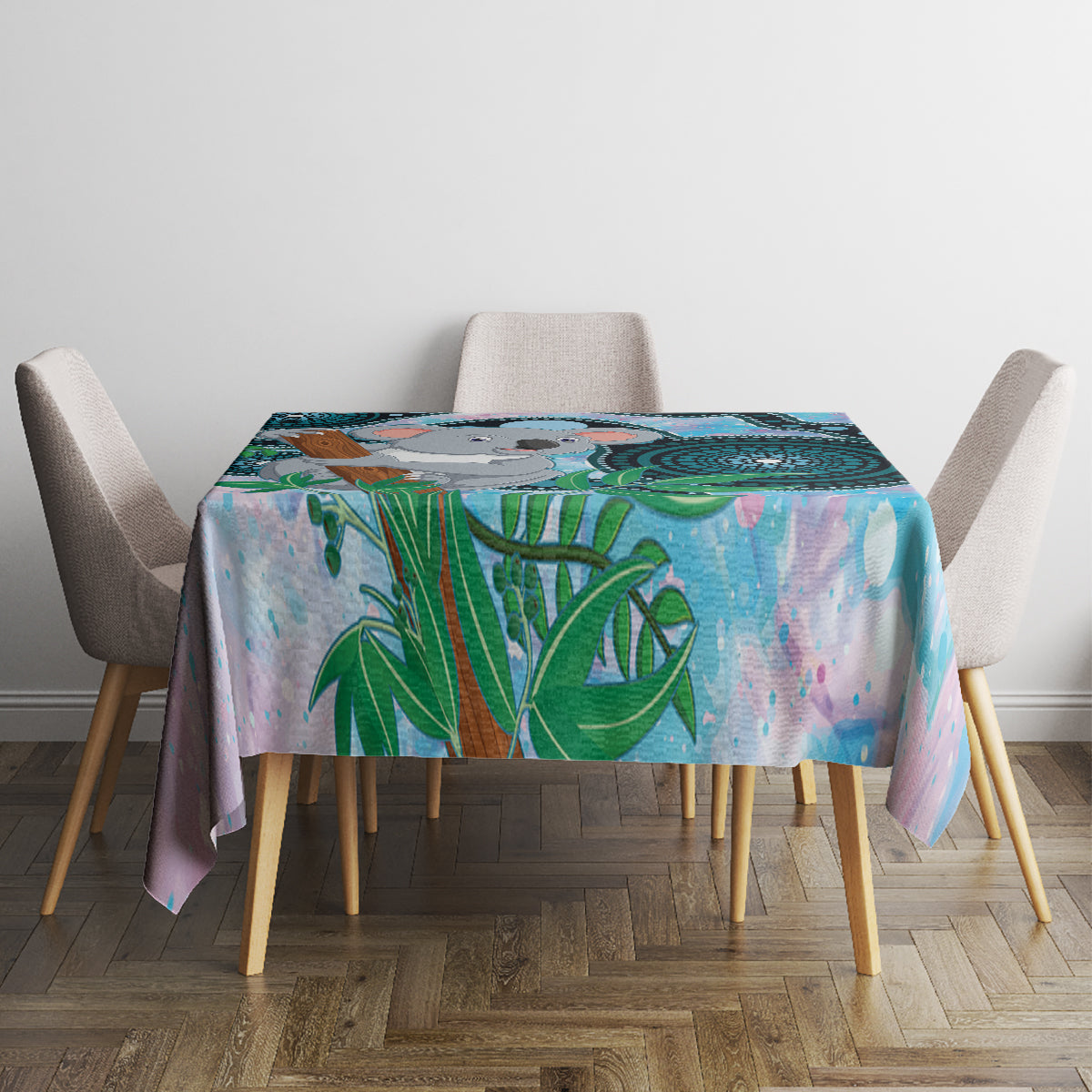 Australia Opal Koala Tablecloth Aussie Aboriginal Art