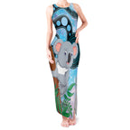 Australia Opal Koala Tank Maxi Dress Aussie Aboriginal Art