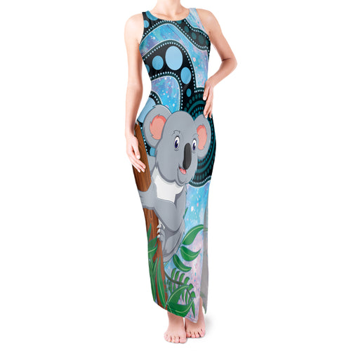 Australia Opal Koala Tank Maxi Dress Aussie Aboriginal Art