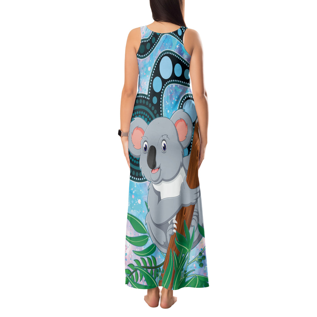 Australia Opal Koala Tank Maxi Dress Aussie Aboriginal Art