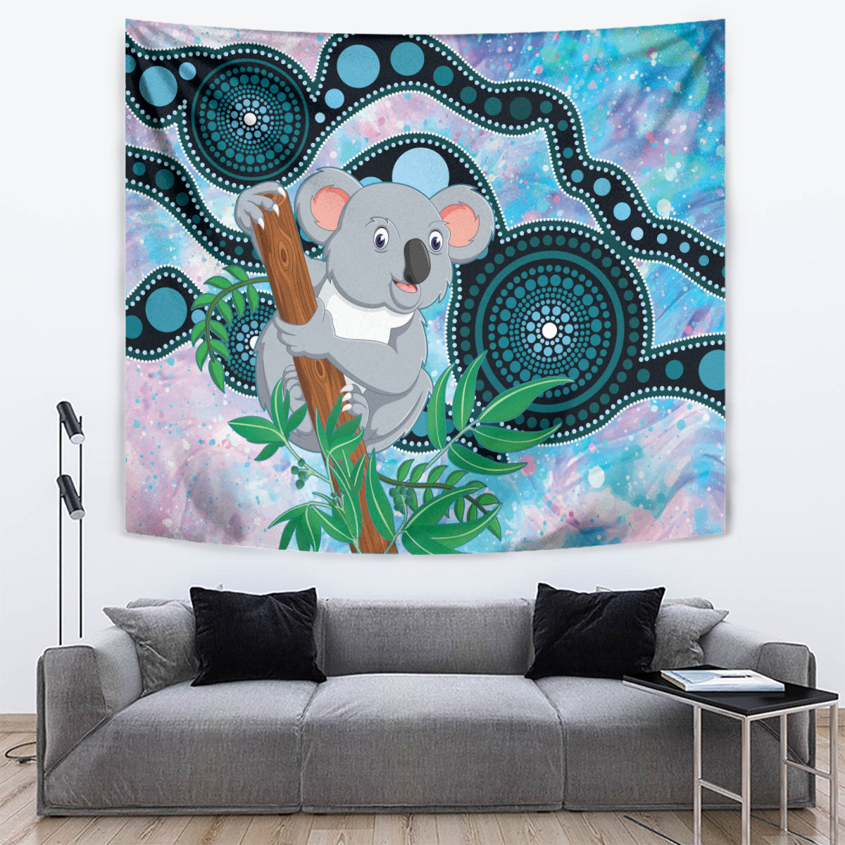 Australia Opal Koala Tapestry Aussie Aboriginal Art