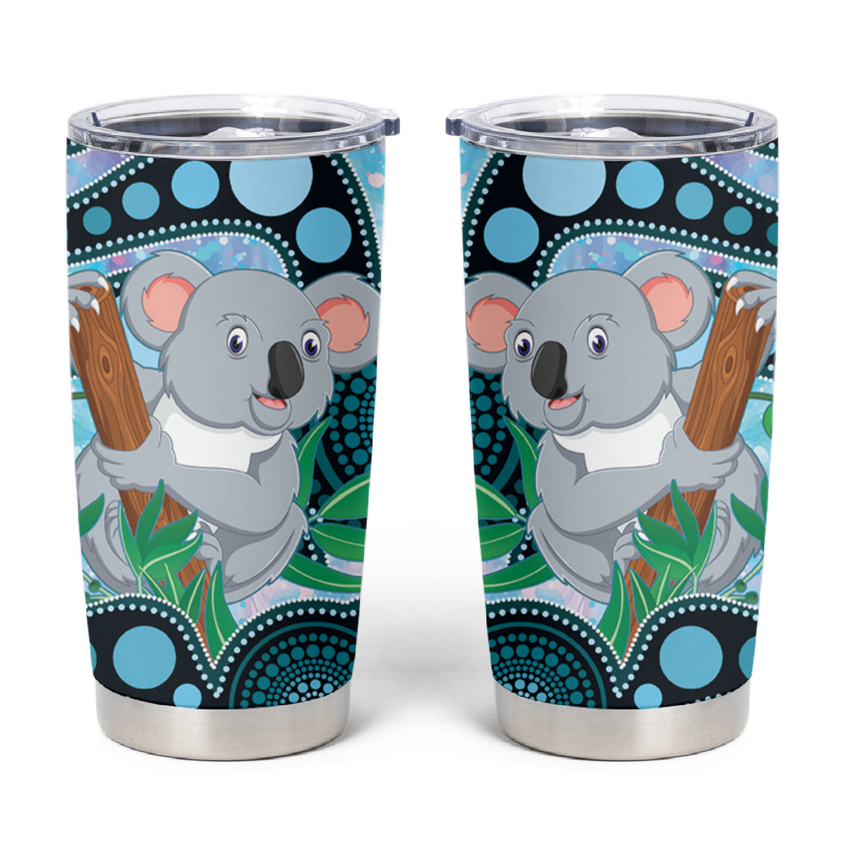 Australia Opal Koala Tumbler Cup Aussie Aboriginal Art
