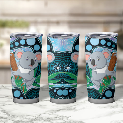 Australia Opal Koala Tumbler Cup Aussie Aboriginal Art