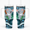 Australia Opal Koala Tumbler With Handle Aussie Aboriginal Art
