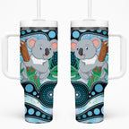 Australia Opal Koala Tumbler With Handle Aussie Aboriginal Art