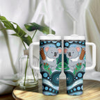 Australia Opal Koala Tumbler With Handle Aussie Aboriginal Art