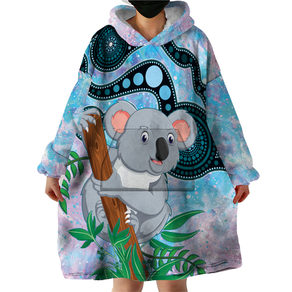 Australia Opal Koala Wearable Blanket Hoodie Aussie Aboriginal Art