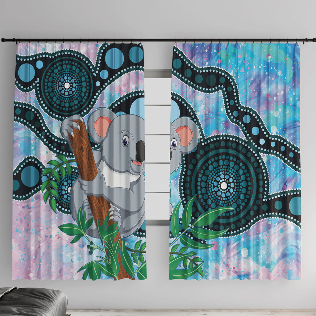 Australia Opal Koala Window Curtain Aussie Aboriginal Art