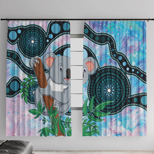 Australia Opal Koala Window Curtain Aussie Aboriginal Art