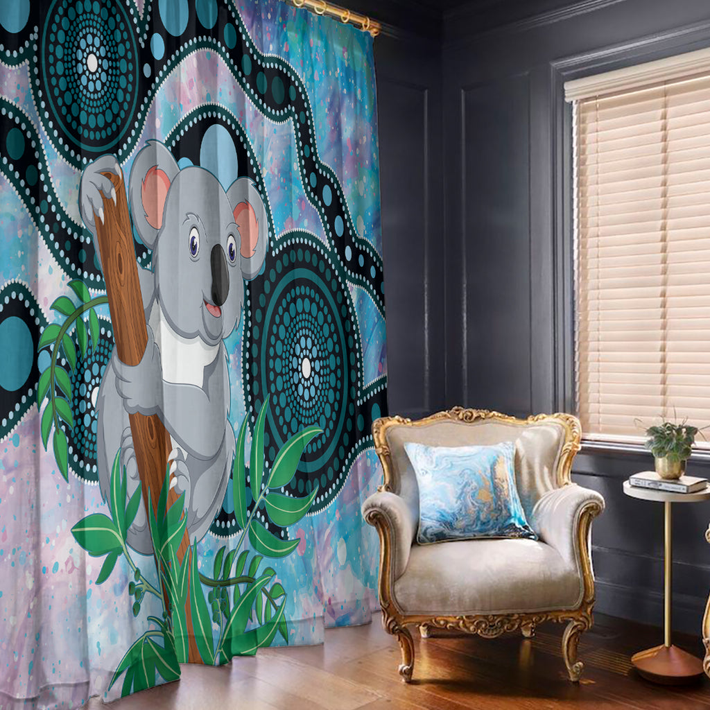 Australia Opal Koala Window Curtain Aussie Aboriginal Art