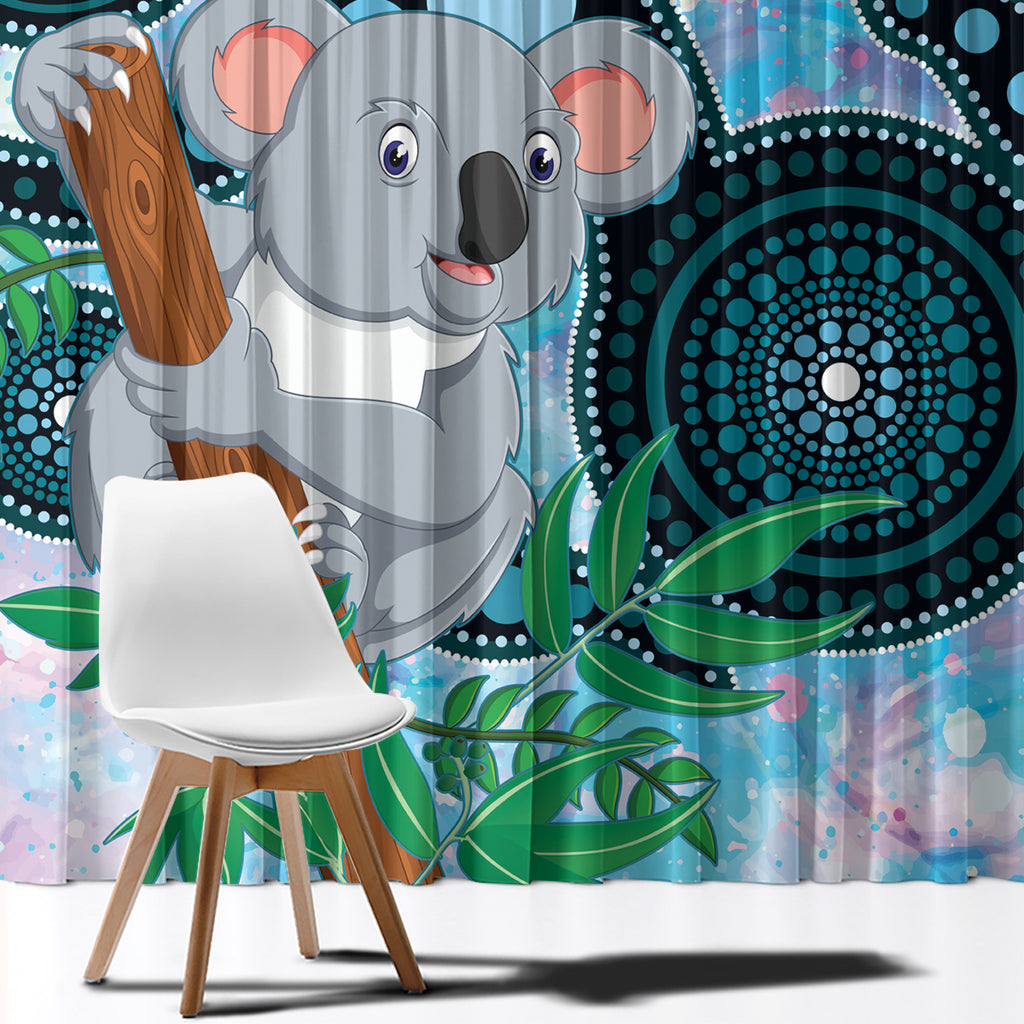 Australia Opal Koala Window Curtain Aussie Aboriginal Art