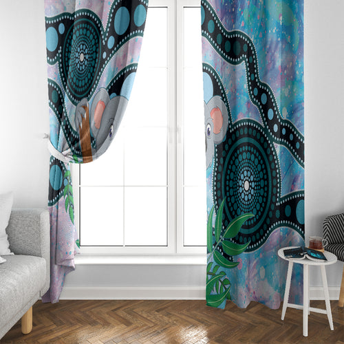 Australia Opal Koala Window Curtain Aussie Aboriginal Art