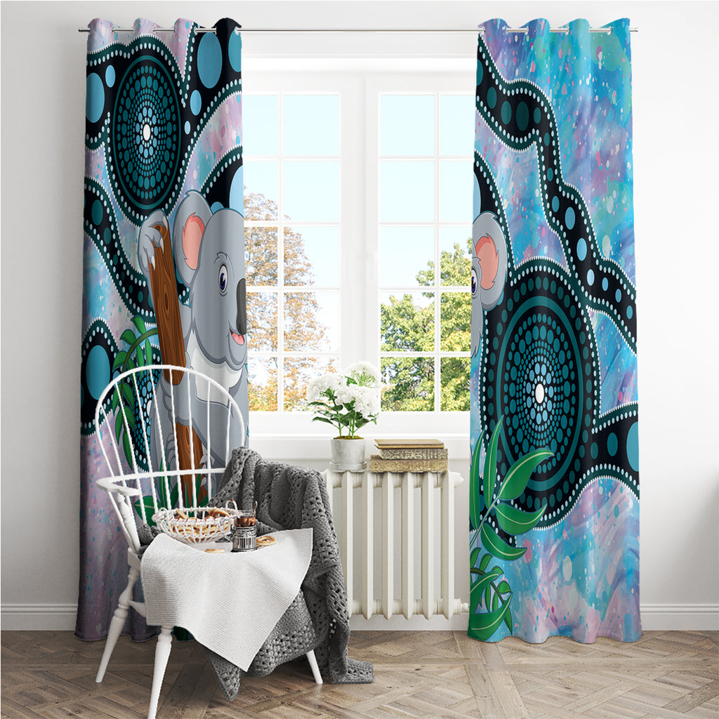Australia Opal Koala Window Curtain Aussie Aboriginal Art