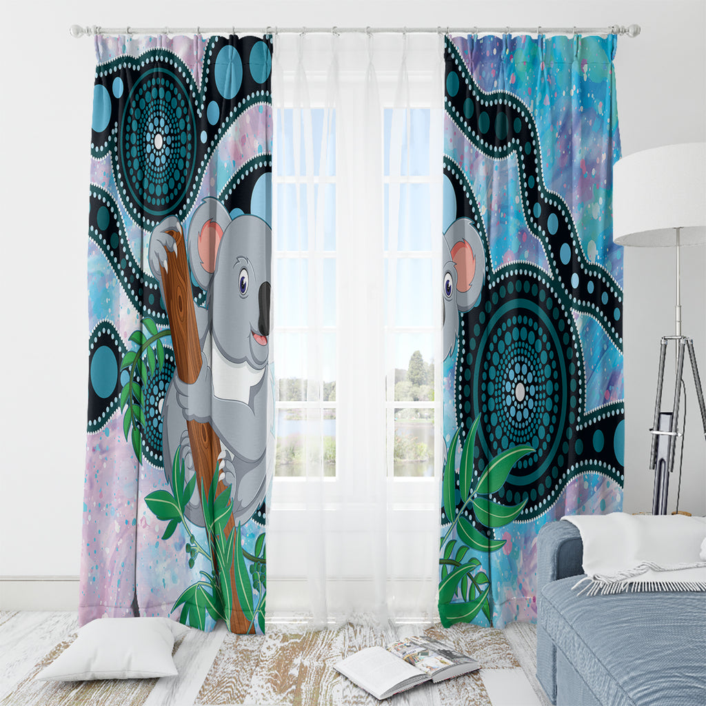 Australia Opal Koala Window Curtain Aussie Aboriginal Art