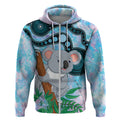 Australia Opal Koala Zip Hoodie Aussie Aboriginal Art