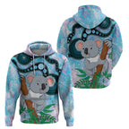 Australia Opal Koala Zip Hoodie Aussie Aboriginal Art