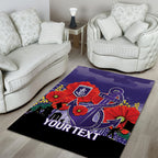 Custom Dockers Football ANZAC Area Rug Gallipoli Camouflage With Poppies