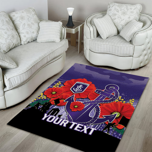Custom Dockers Football ANZAC Area Rug Gallipoli Camouflage With Poppies