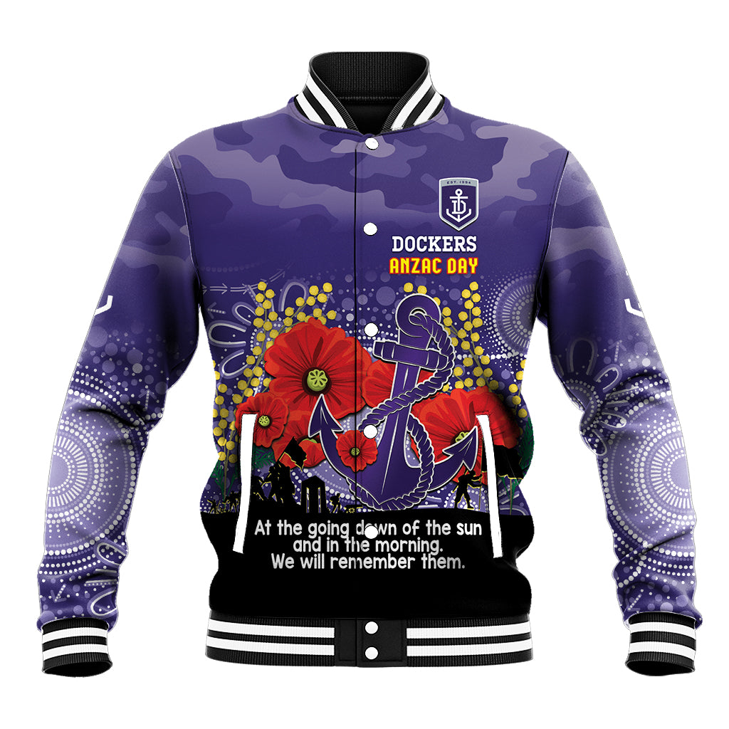 Custom Dockers Football ANZAC Baseball Jacket Gallipoli Camouflage With Poppies