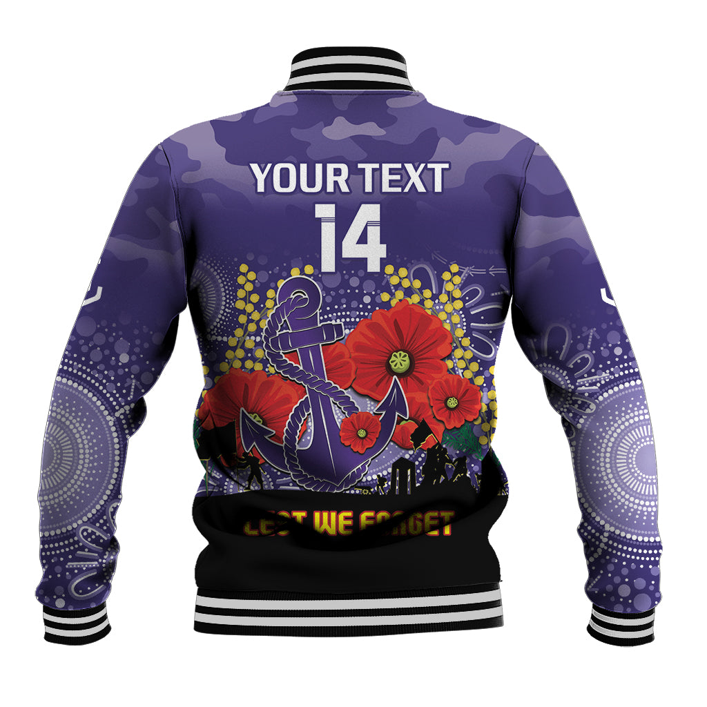 Custom Dockers Football ANZAC Baseball Jacket Gallipoli Camouflage With Poppies