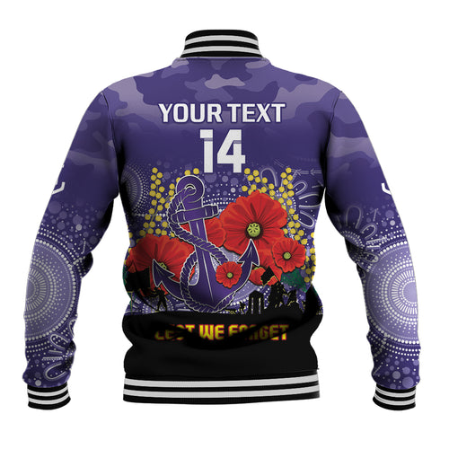 Custom Dockers Football ANZAC Baseball Jacket Gallipoli Camouflage With Poppies