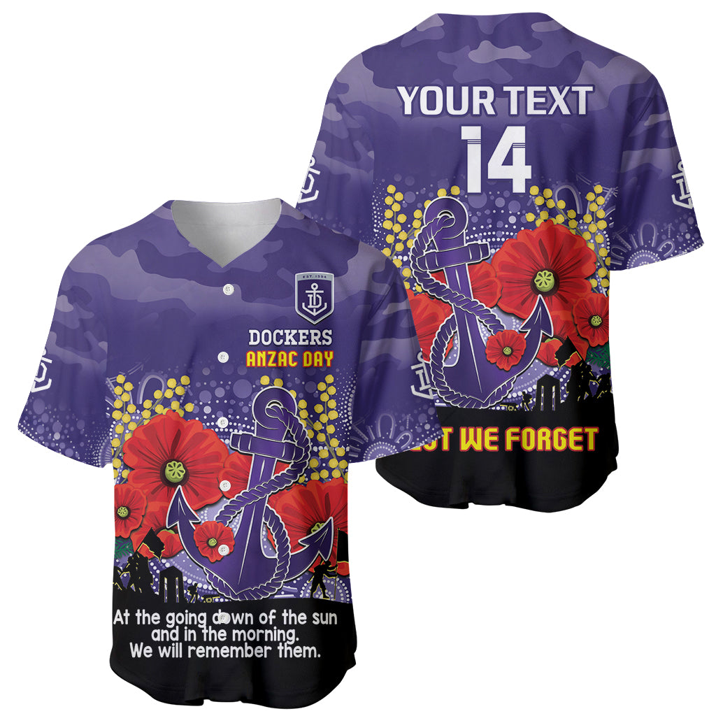 Custom Dockers Football ANZAC Baseball Jersey Gallipoli Camouflage With Poppies