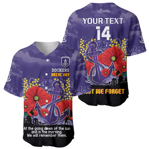 Custom Dockers Football ANZAC Baseball Jersey Gallipoli Camouflage With Poppies