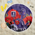 Custom Dockers Football ANZAC Beach Blanket Gallipoli Camouflage With Poppies