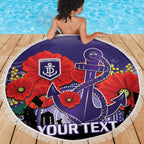 Custom Dockers Football ANZAC Beach Blanket Gallipoli Camouflage With Poppies