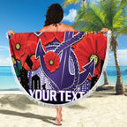 Custom Dockers Football ANZAC Beach Blanket Gallipoli Camouflage With Poppies