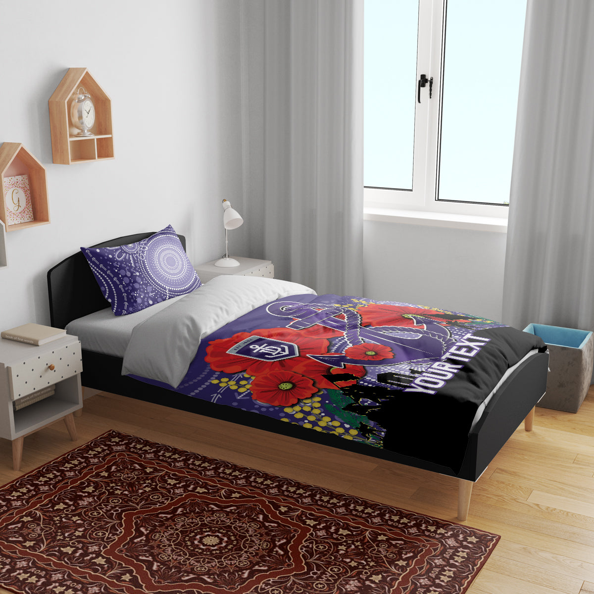 Custom Dockers Football ANZAC Bedding Set Gallipoli Camouflage With Poppies