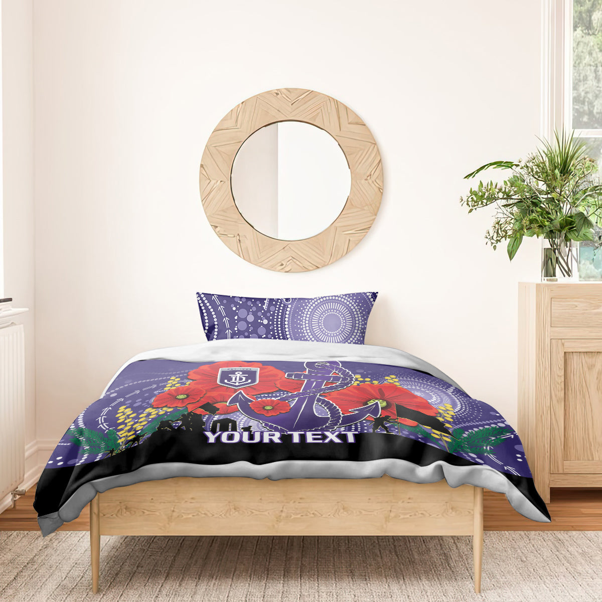 Custom Dockers Football ANZAC Bedding Set Gallipoli Camouflage With Poppies
