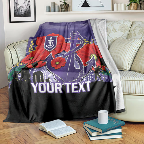 Custom Dockers Football ANZAC Blanket Gallipoli Camouflage With Poppies